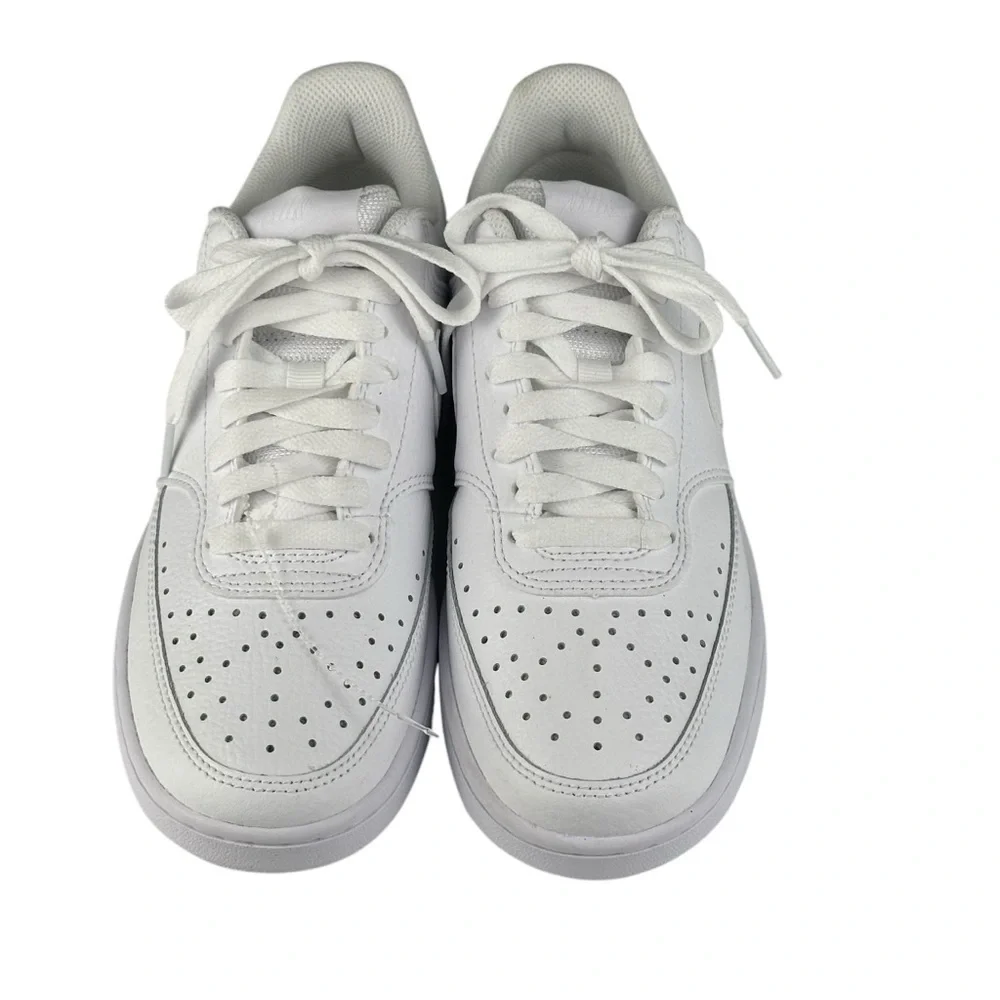 Big Kids Nike Court Vision Sz 6.5 Low Casual Lace-Up Shoes CD5434-100 White NWOB